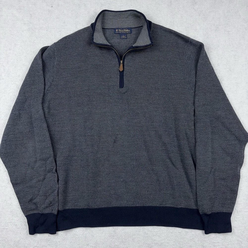 Brooks Brothers 1/4 Zip Sweater Men's Large Merino Wool (Base Layer Piece)